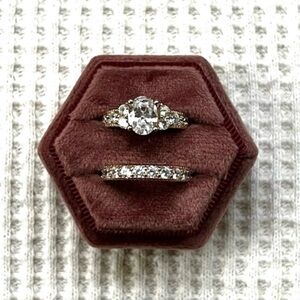 Sterling Silver & Yellow Gold Wedding Set